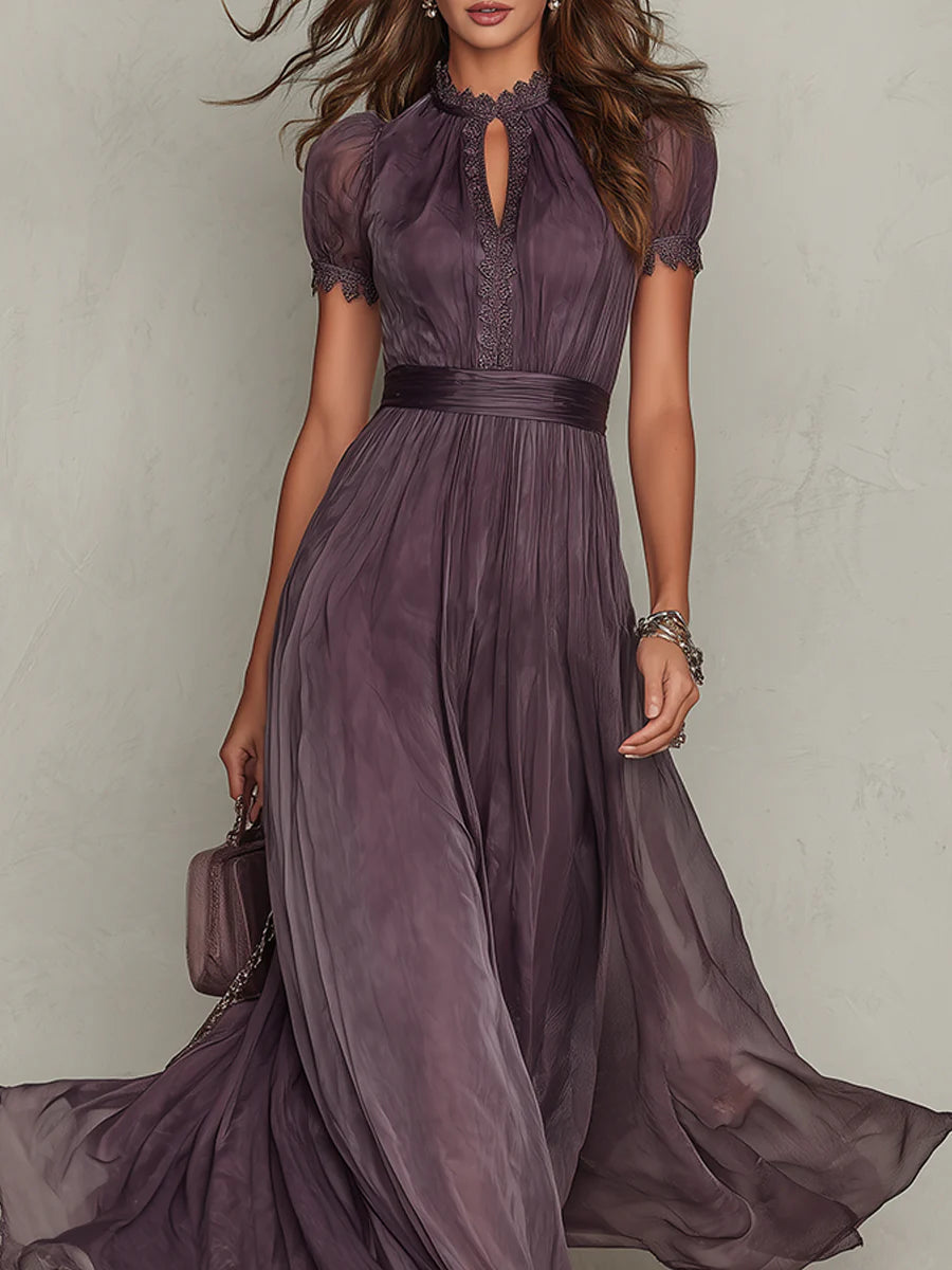 Lunvra - Elegant Flowy Retro Long Dress for Women for Evenings