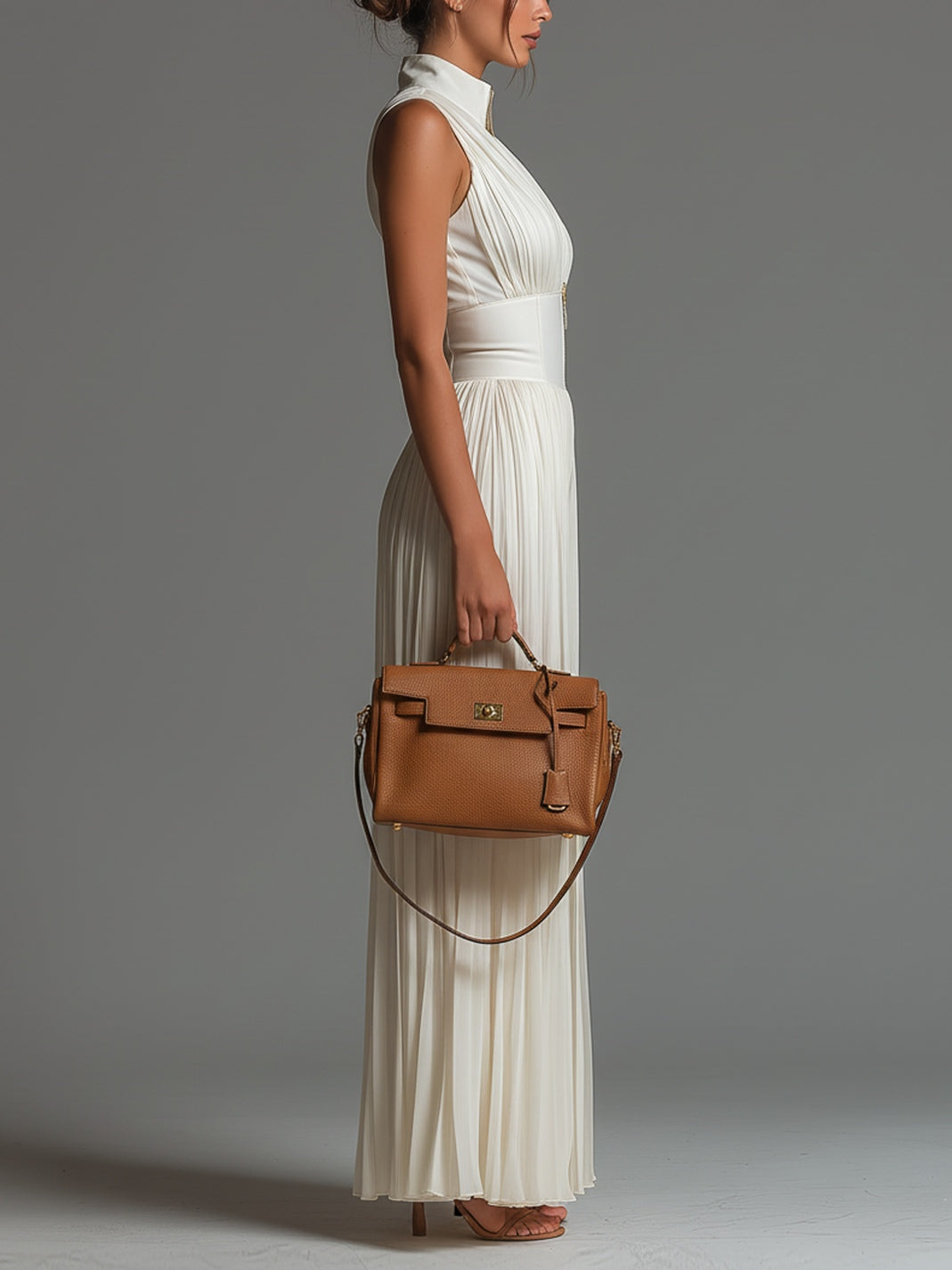 Nexavira - Elegant pleated wide-leg jumpsuit for evenings