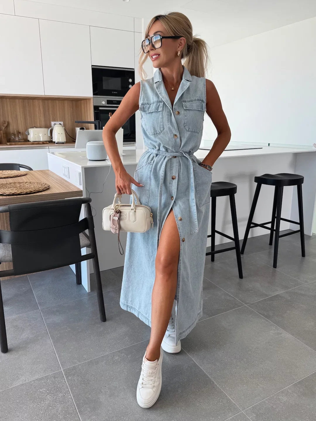 Diane - Denim Maxi Dress