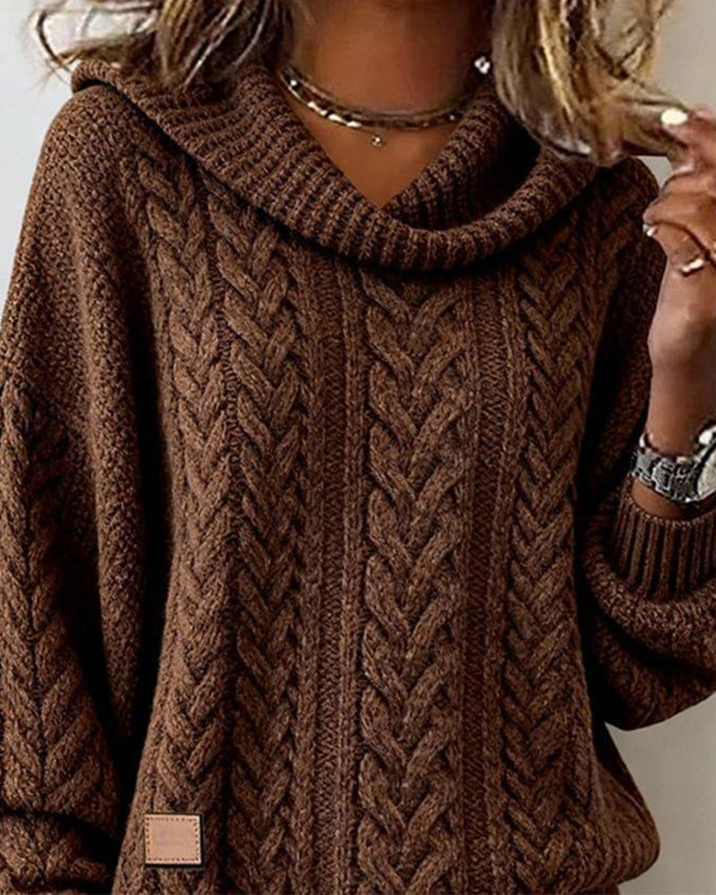Jelyra - Cozy Cable Knit Sweater 