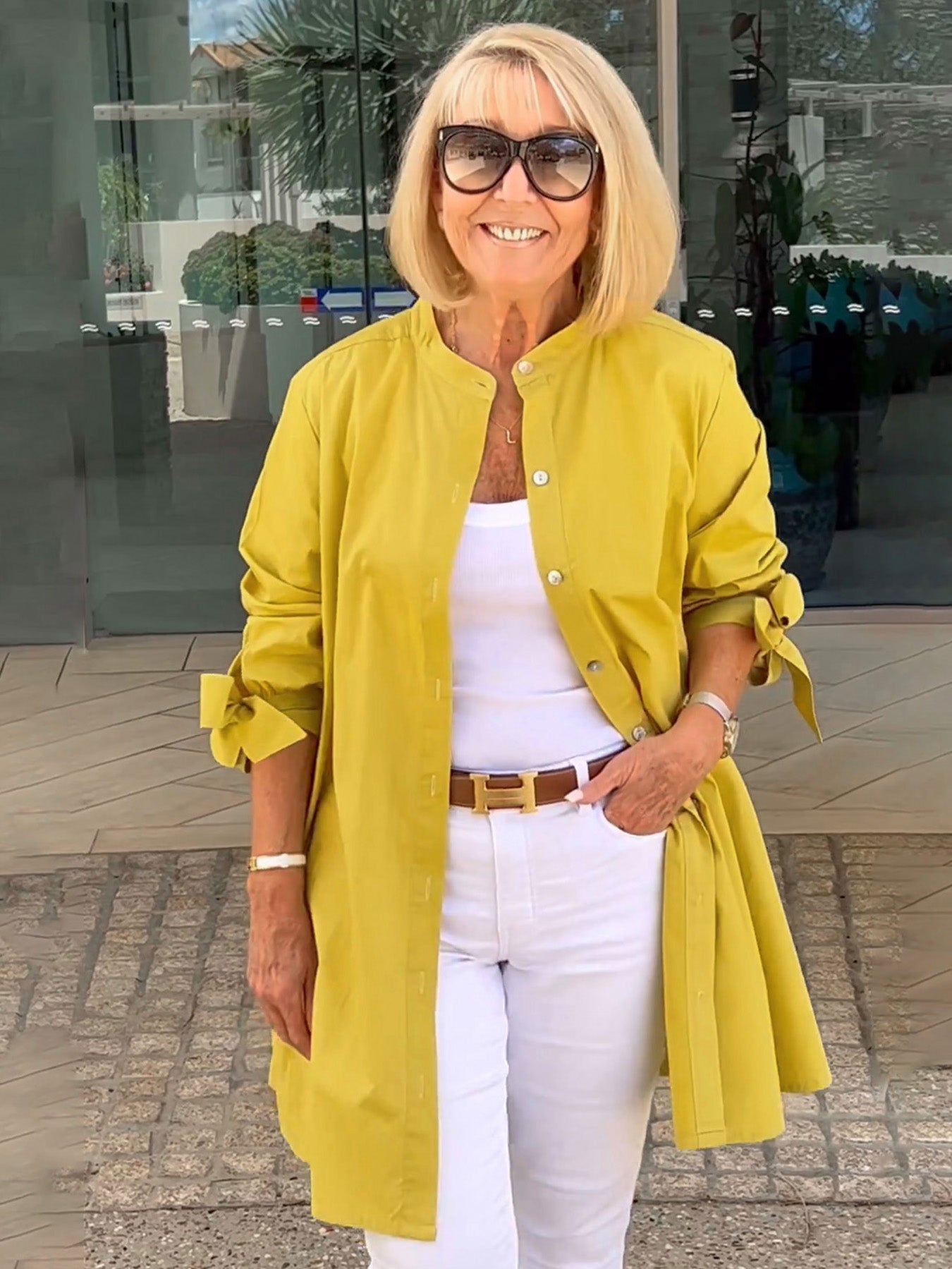 Liora - Long Button-Down Cotton Shirt Jacket (Today only: Buy 1, get 1 free!)