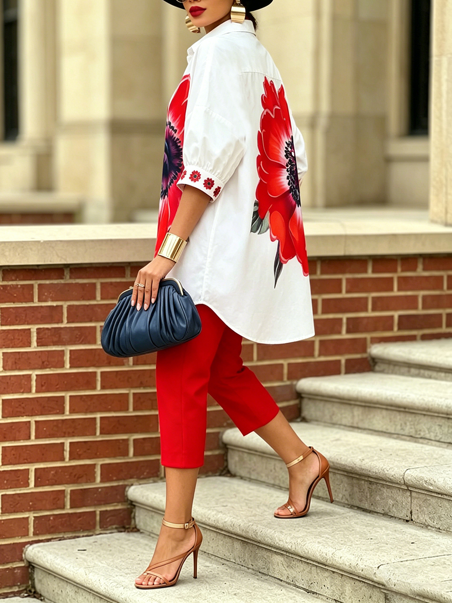 Jexira™ - Women's Floral Print Top with Loose Fit Pants