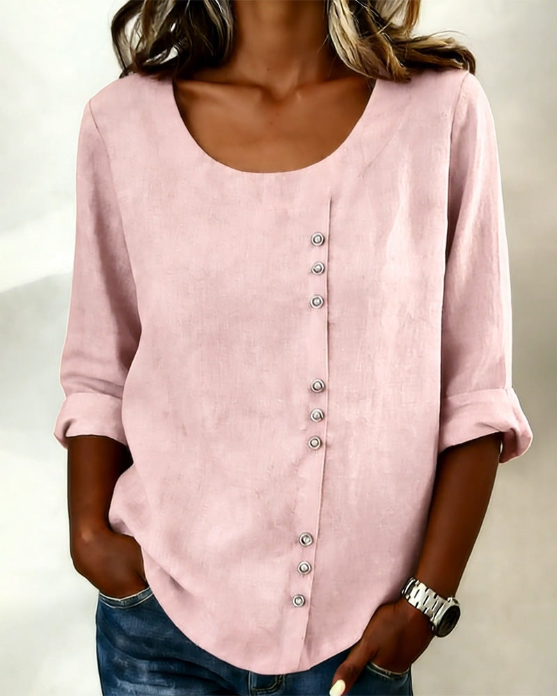 Quillane - Long Sleeve Crew Neck T-Shirt