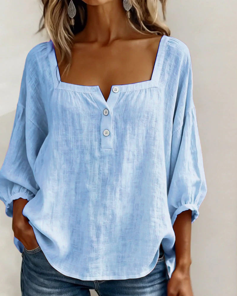 Glyressa - Elegant Women's Square Neck Blouse