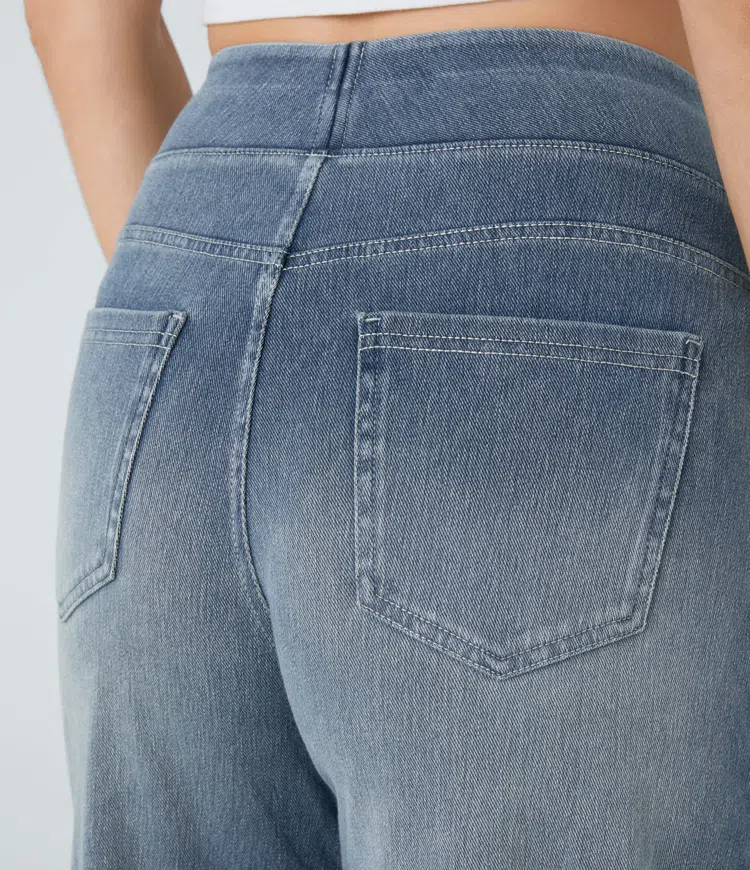 Ruvessa - Women's High Waisted Wide Leg Jeans, Very Stretchy, Modern Fit