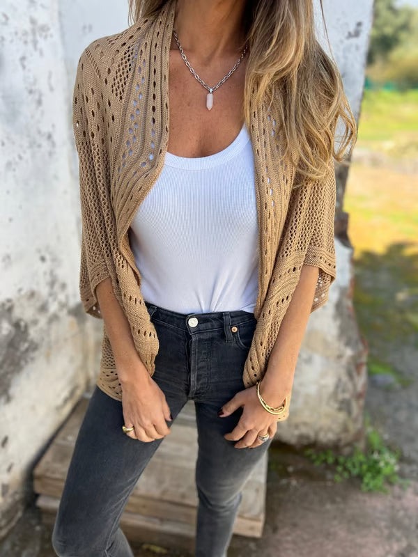 Alithia - Hollow out half-sleeve cardigan