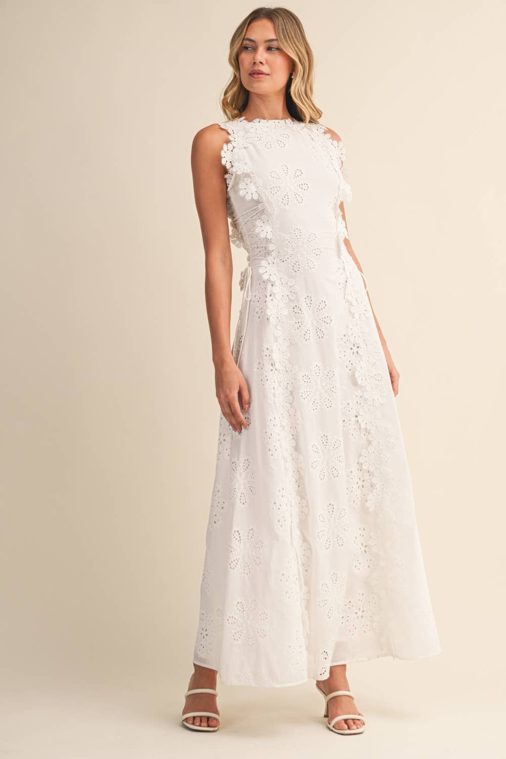 Orylisse - Women's Embroidered Maxi Dress with Elegant Floral Lace