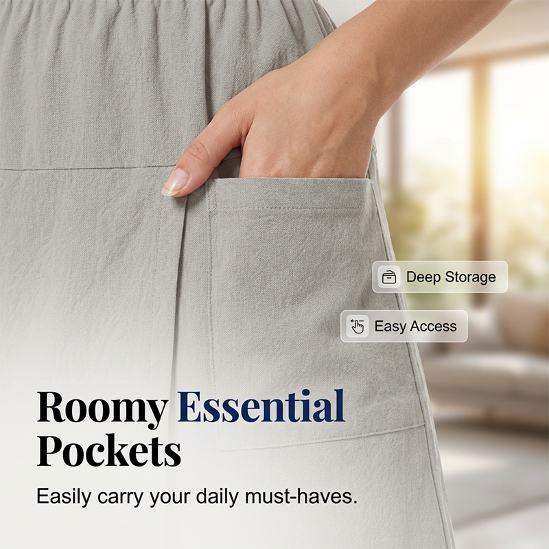Mirevyn - Women's casual dress elastic waist asymmetrical skirt shorts