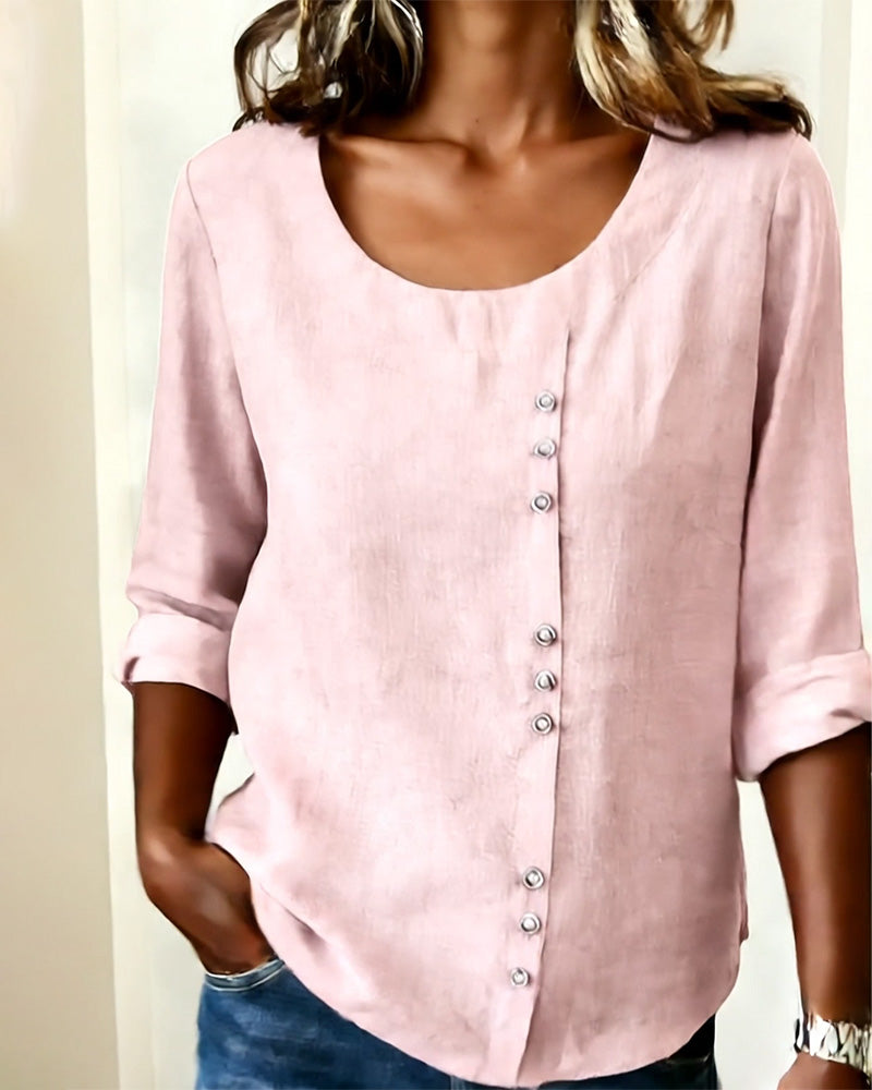 Quillane - Long Sleeve Crew Neck T-Shirt