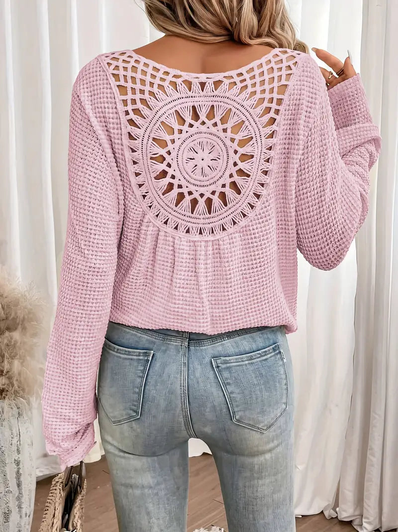 Belen - Elegant Ibiza style blouse with V-neck