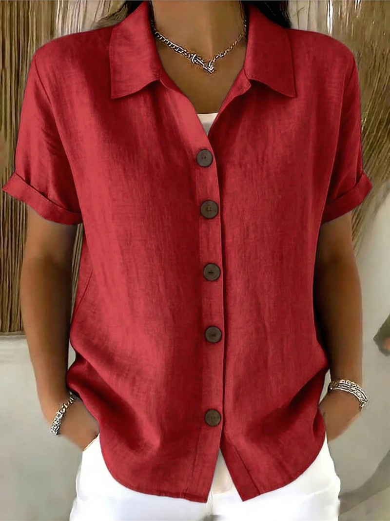 Dovalyne - Women's Elegant Casual Button-Front Blouse