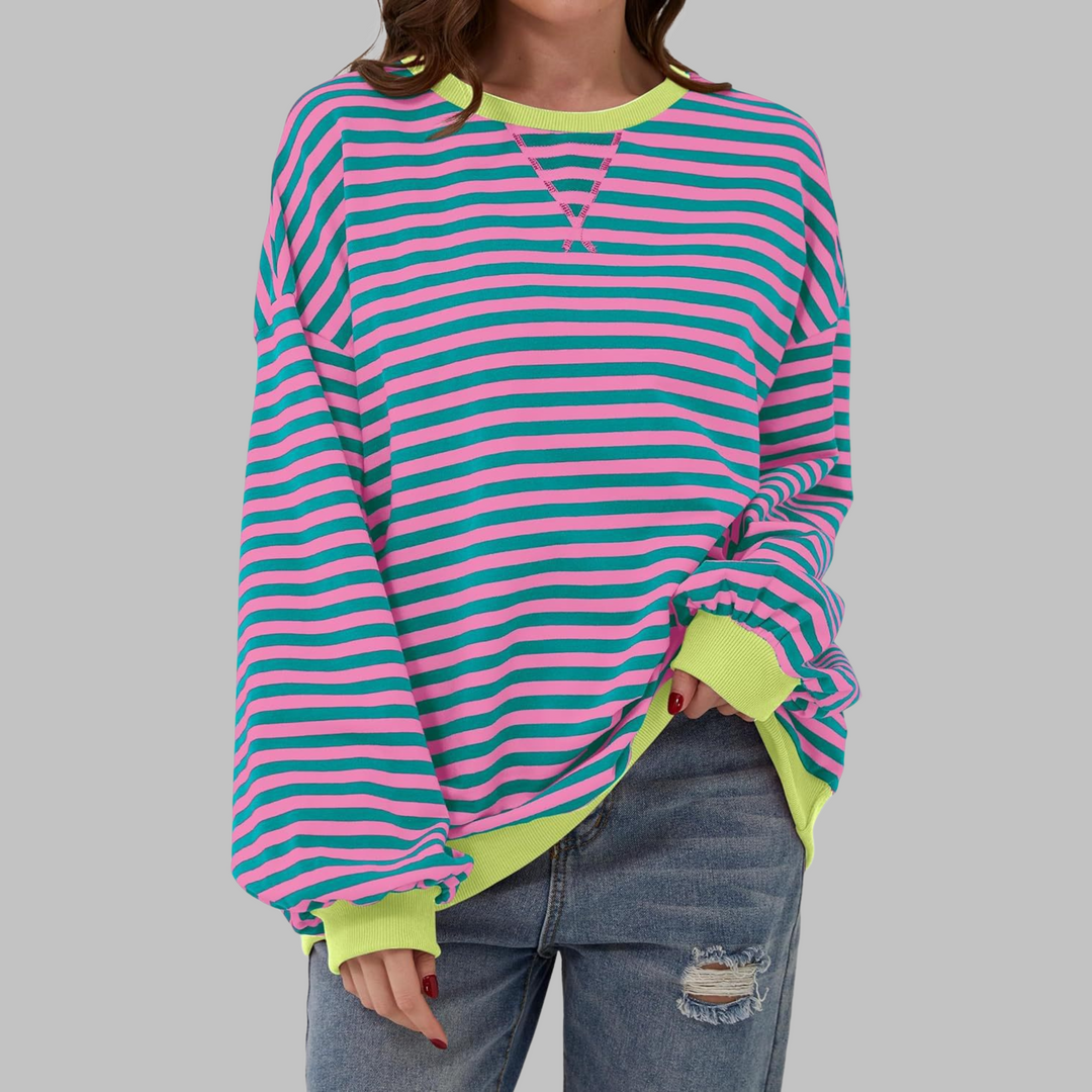 Helyria - Women's comfortable oversized striped casual winter sweater