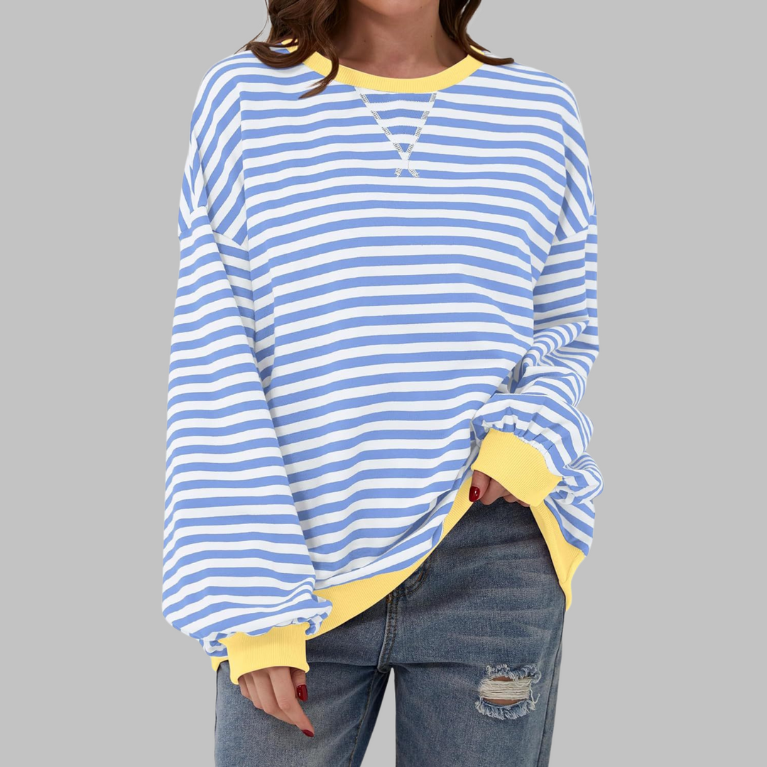 Helyria - Women's comfortable oversized striped casual winter sweater