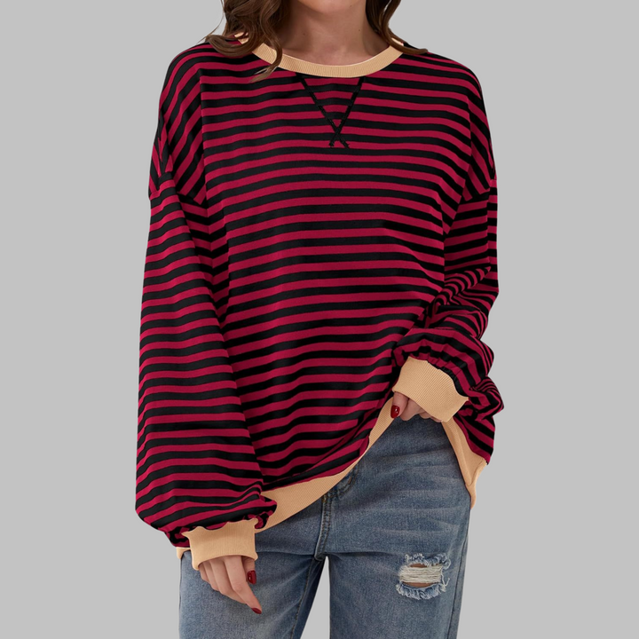 Helyria - Women's comfortable oversized striped casual winter sweater