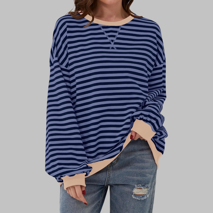 Helyria - Women's comfortable oversized striped casual winter sweater