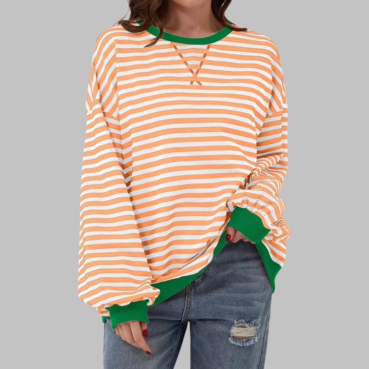Helyria - Women's comfortable oversized striped casual winter sweater