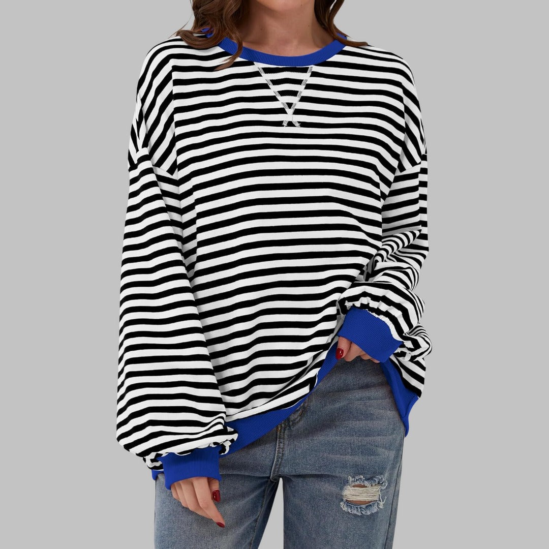 Helyria - Women's comfortable oversized striped casual winter sweater