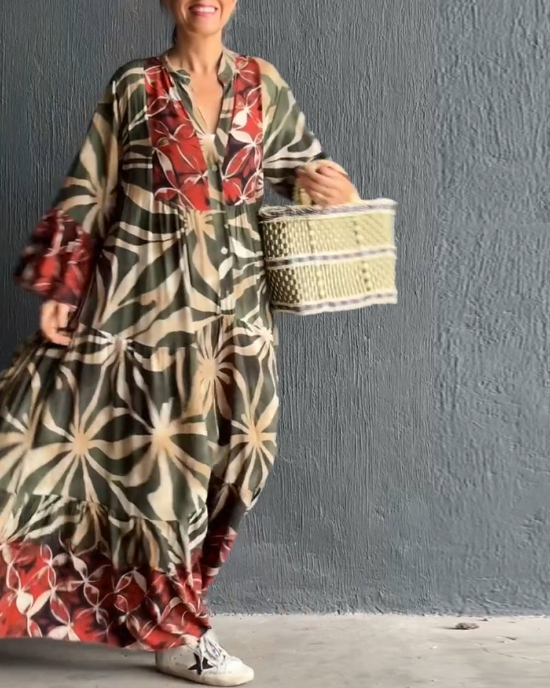 Anika - Casual Printed Holiday Dress