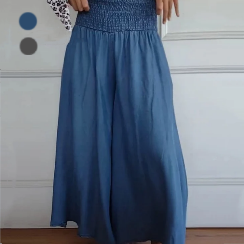 Pravina - Women's High Waisted Wide Leg Jeans