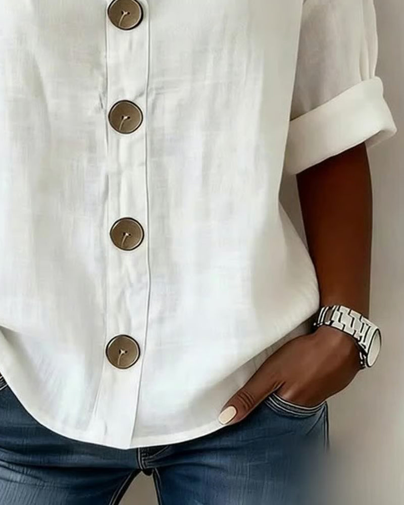 Pavixa - Women's Lightweight Button-Up Blouse, Flowy Fit for Summer