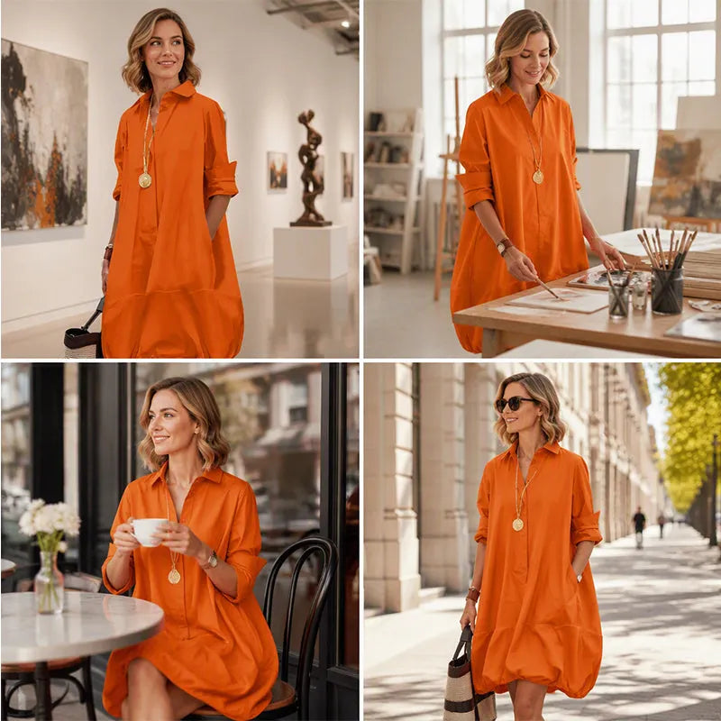 Mazarine - Robe femme boutonnée coupe ample