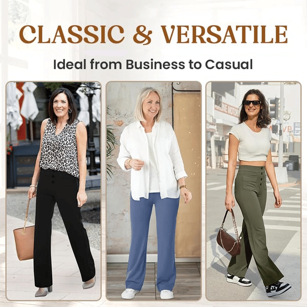 Nara - High Elasticity - High Waist Straight Leg Casual Pants