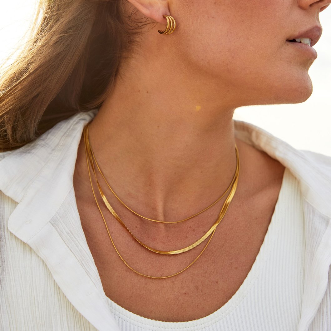 Gold Multi-Strat Chain Necklace 