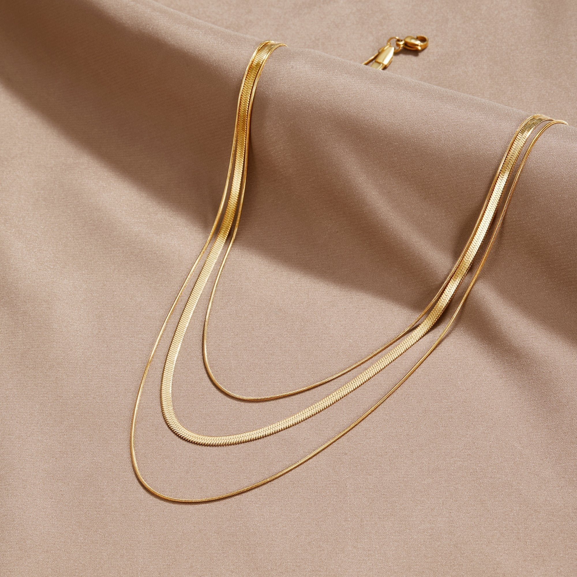 Gold Multi-Strat Chain Necklace 