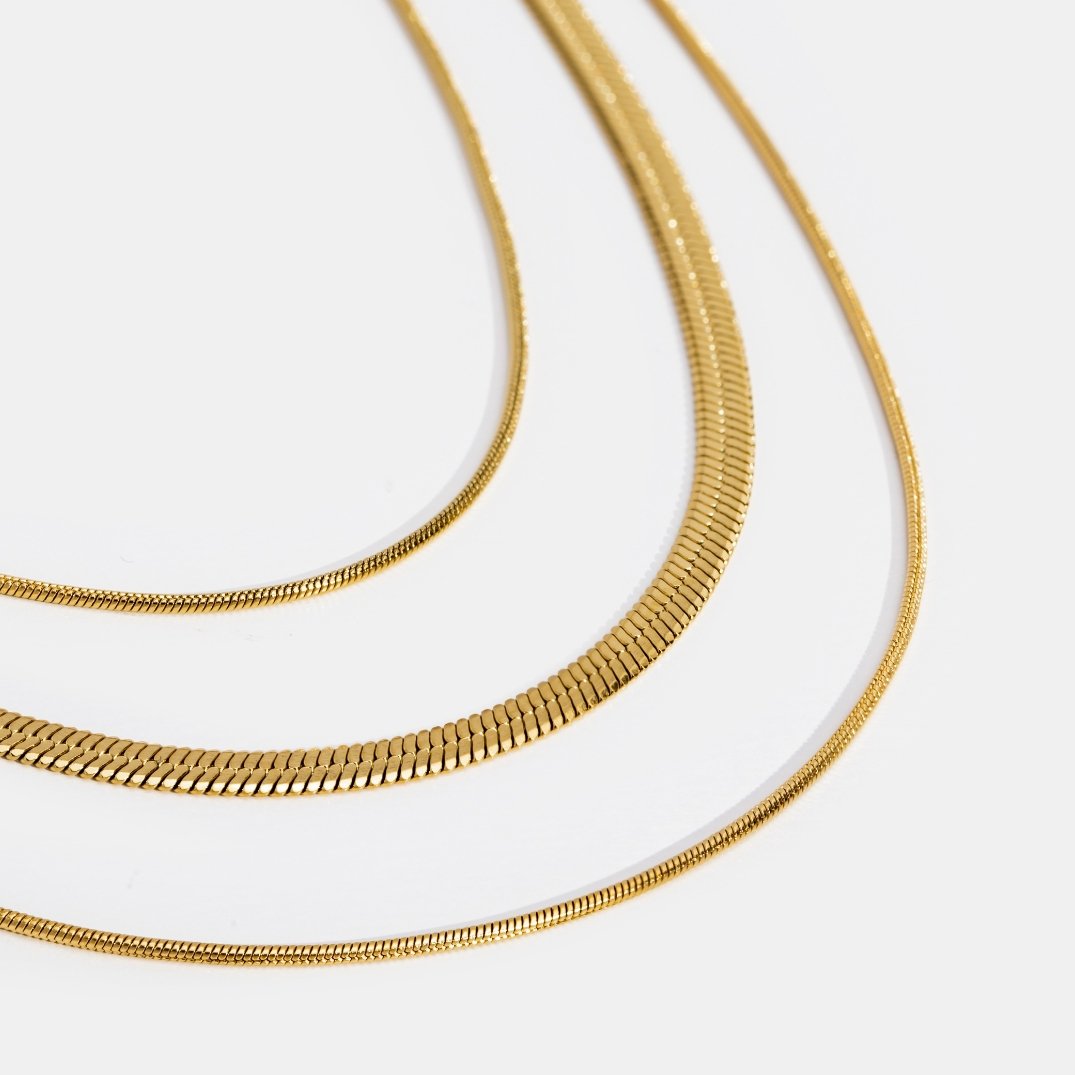 Gold Multi-Strat Chain Necklace 