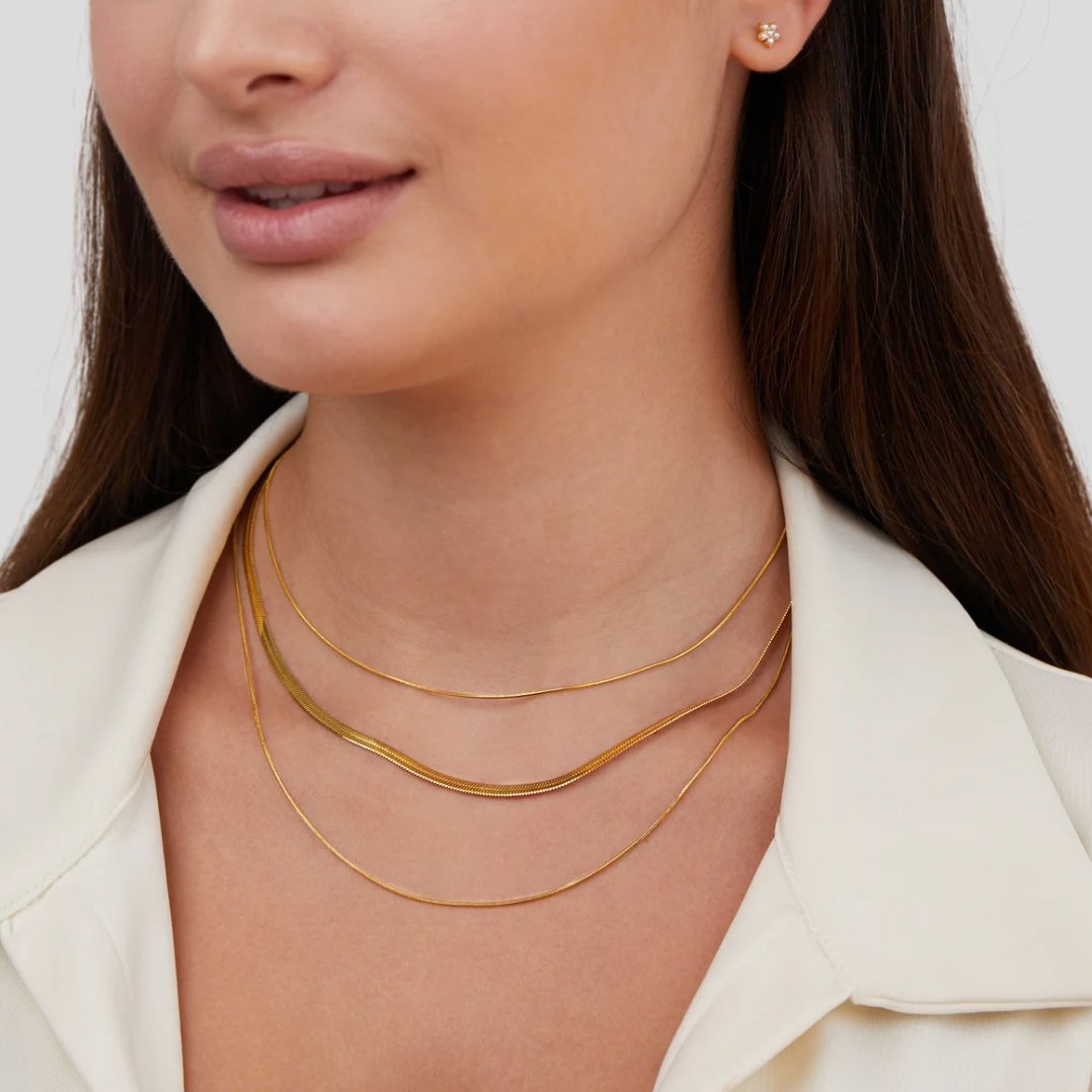 Gold Multi-Strat Chain Necklace 