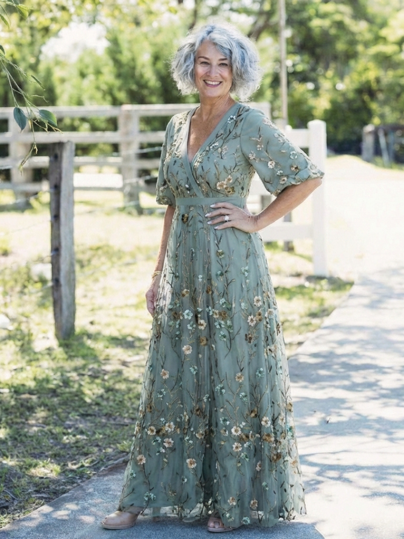Elodie – Floral V-neck maxi dress