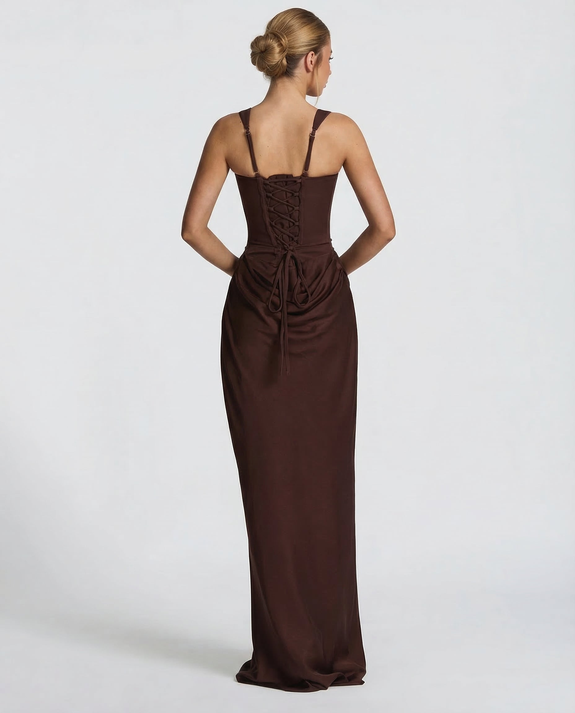 Elyndoria - Women's Elegant Satin Hourglass-Fit Maxi Dress