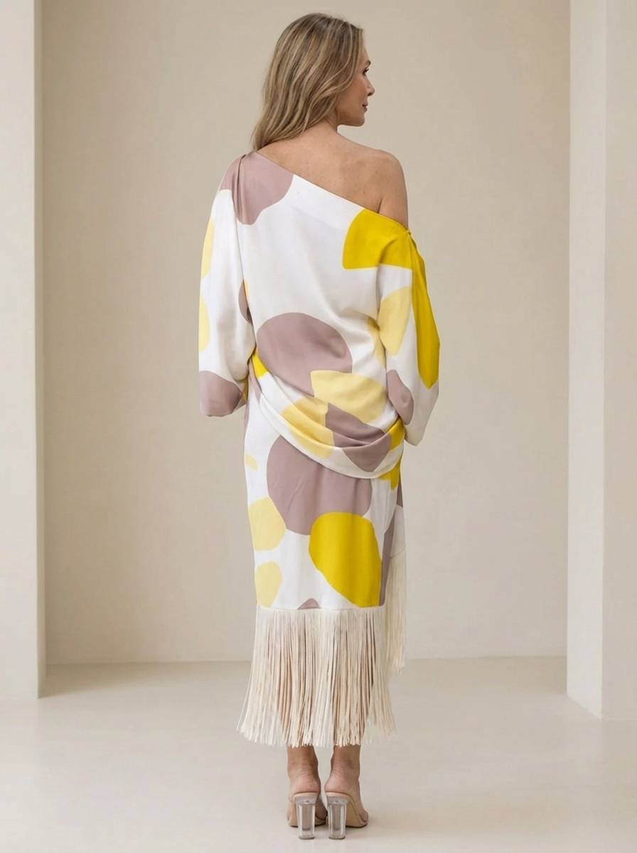 Haveth - Women's Elegant Fringe Dress with Asymmetrical Chic Cut