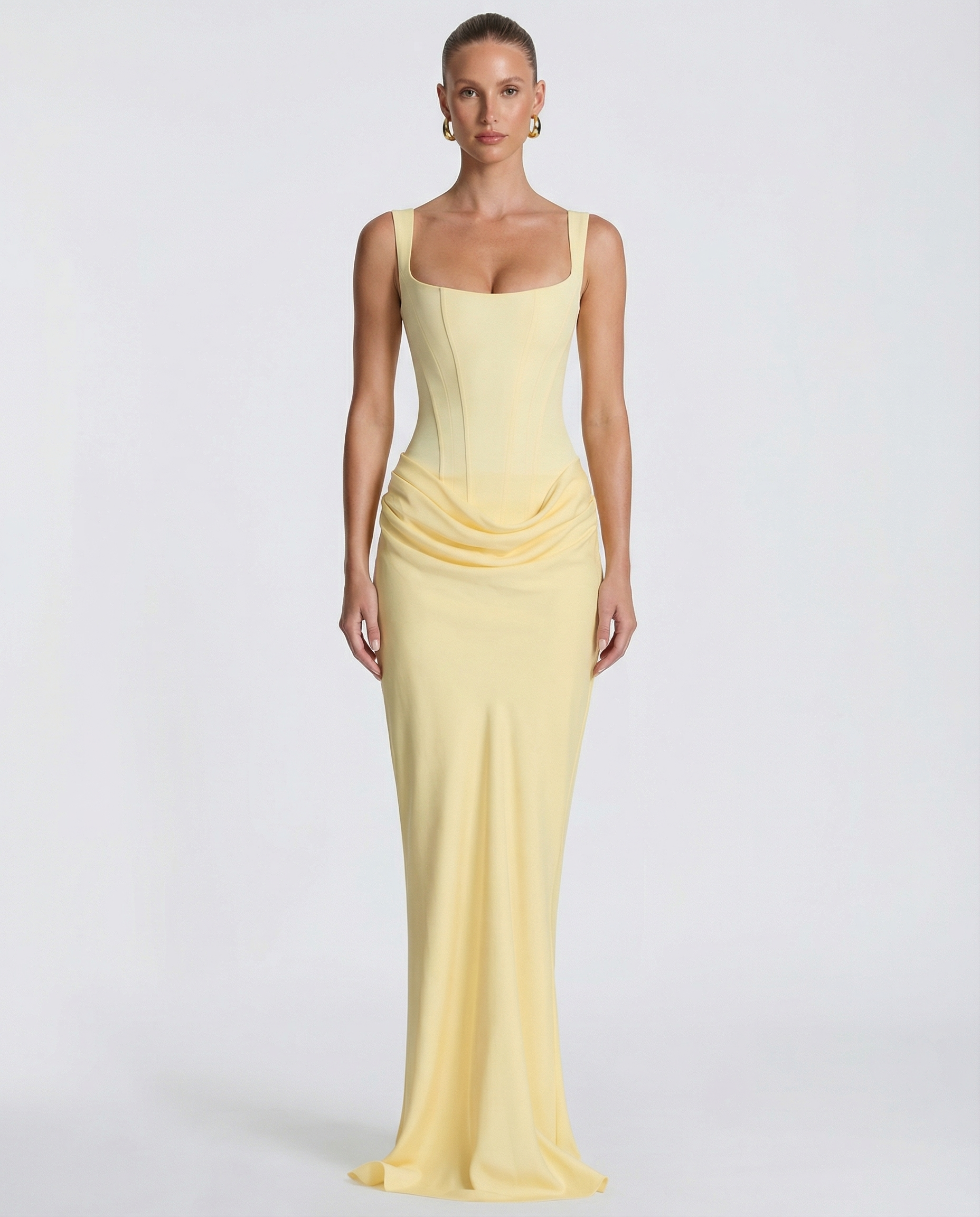 Elyndoria - Women's Elegant Satin Hourglass-Fit Maxi Dress