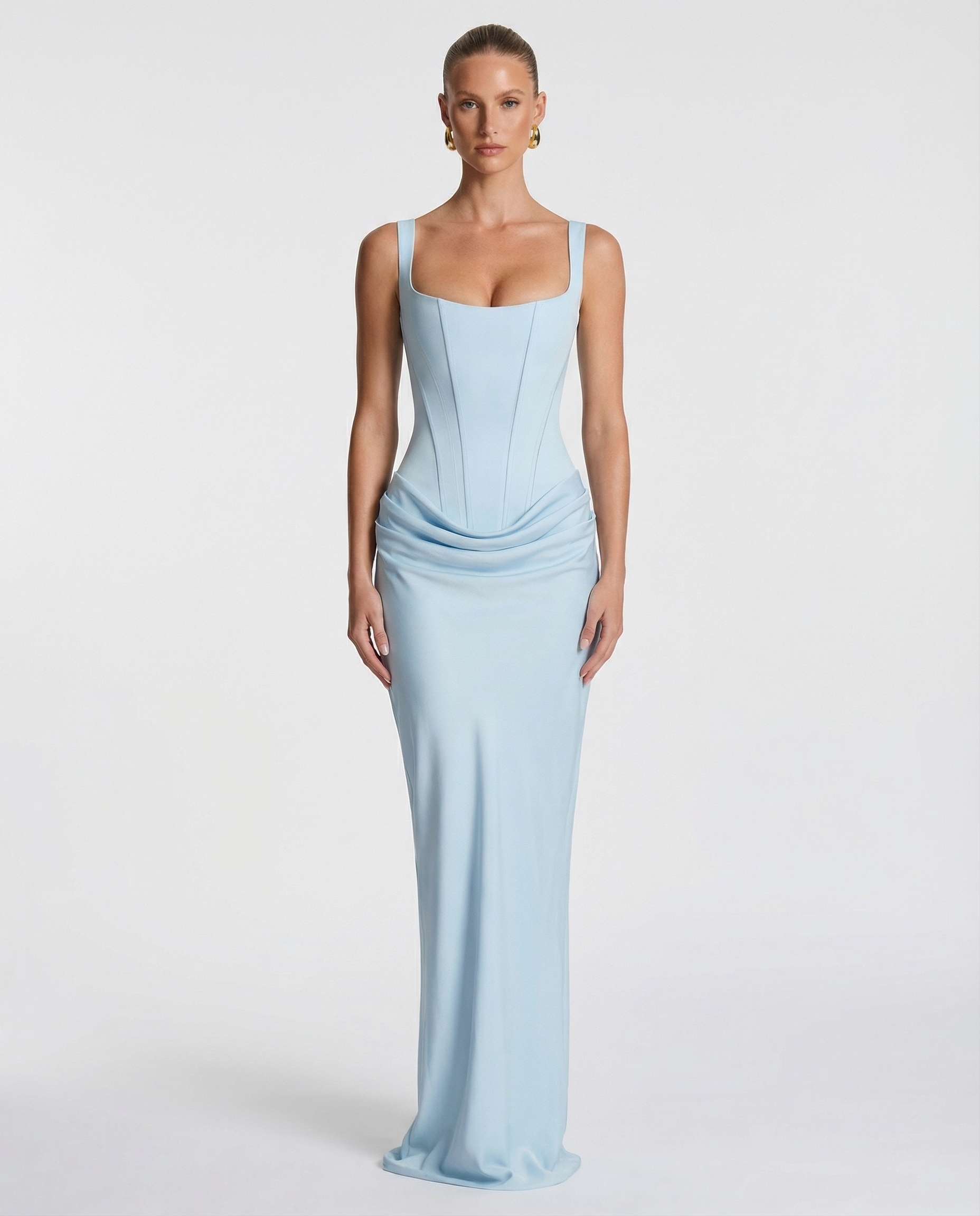 Elyndoria - Women's Elegant Satin Hourglass-Fit Maxi Dress