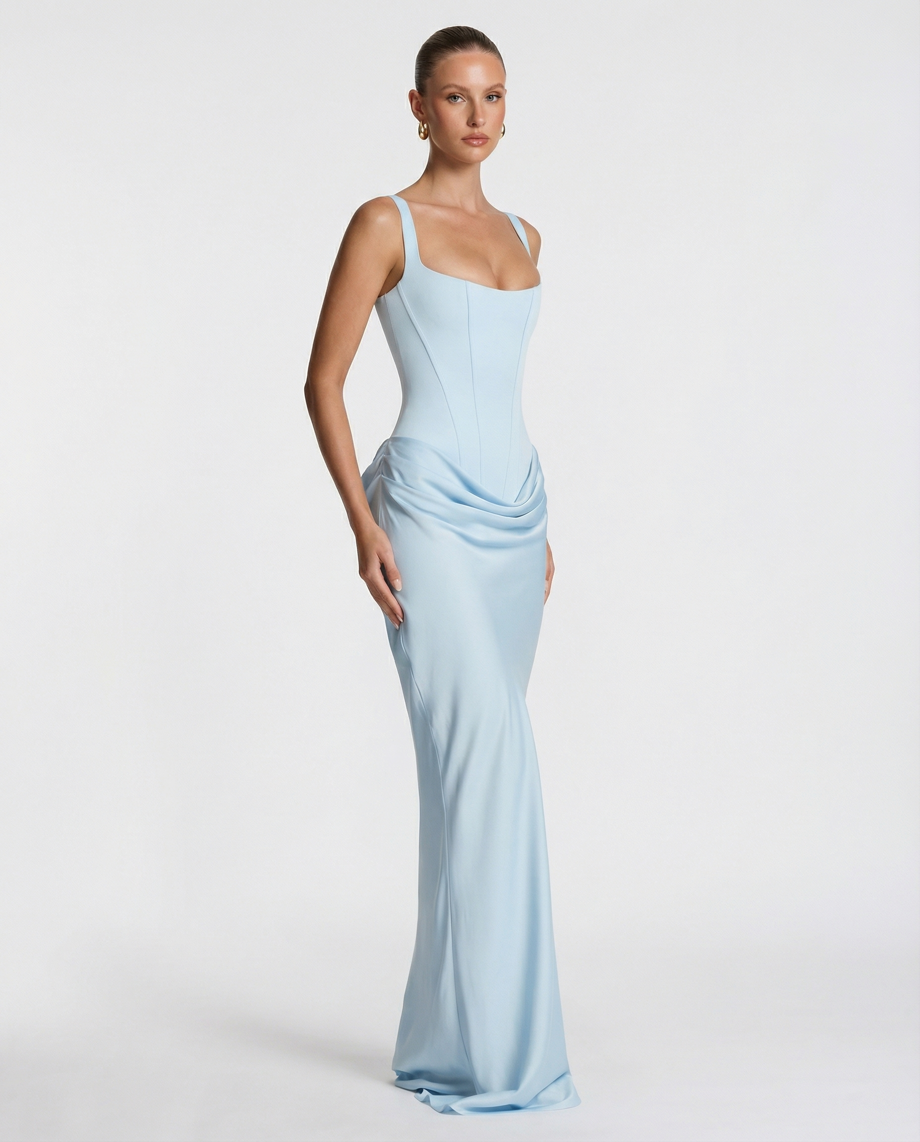 Elyndoria - Women's Elegant Satin Hourglass-Fit Maxi Dress
