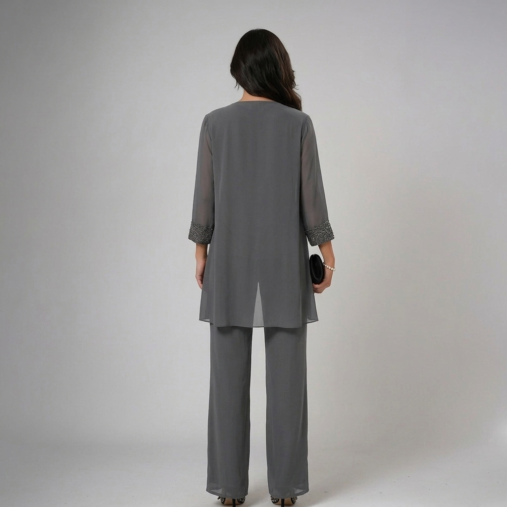 Ixalisse - Elegant three-piece flowy and refined women's pant set