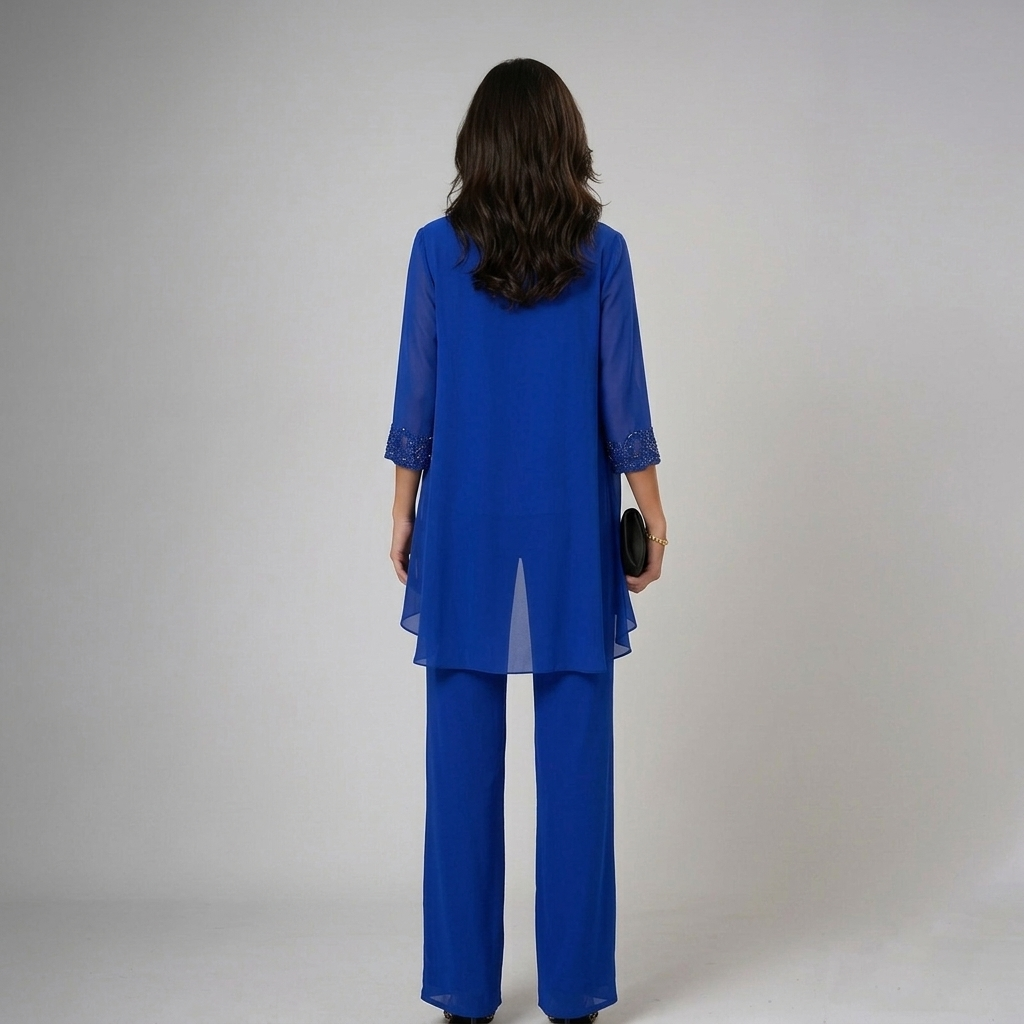 Ixalisse - Elegant three-piece flowy and refined women's pant set