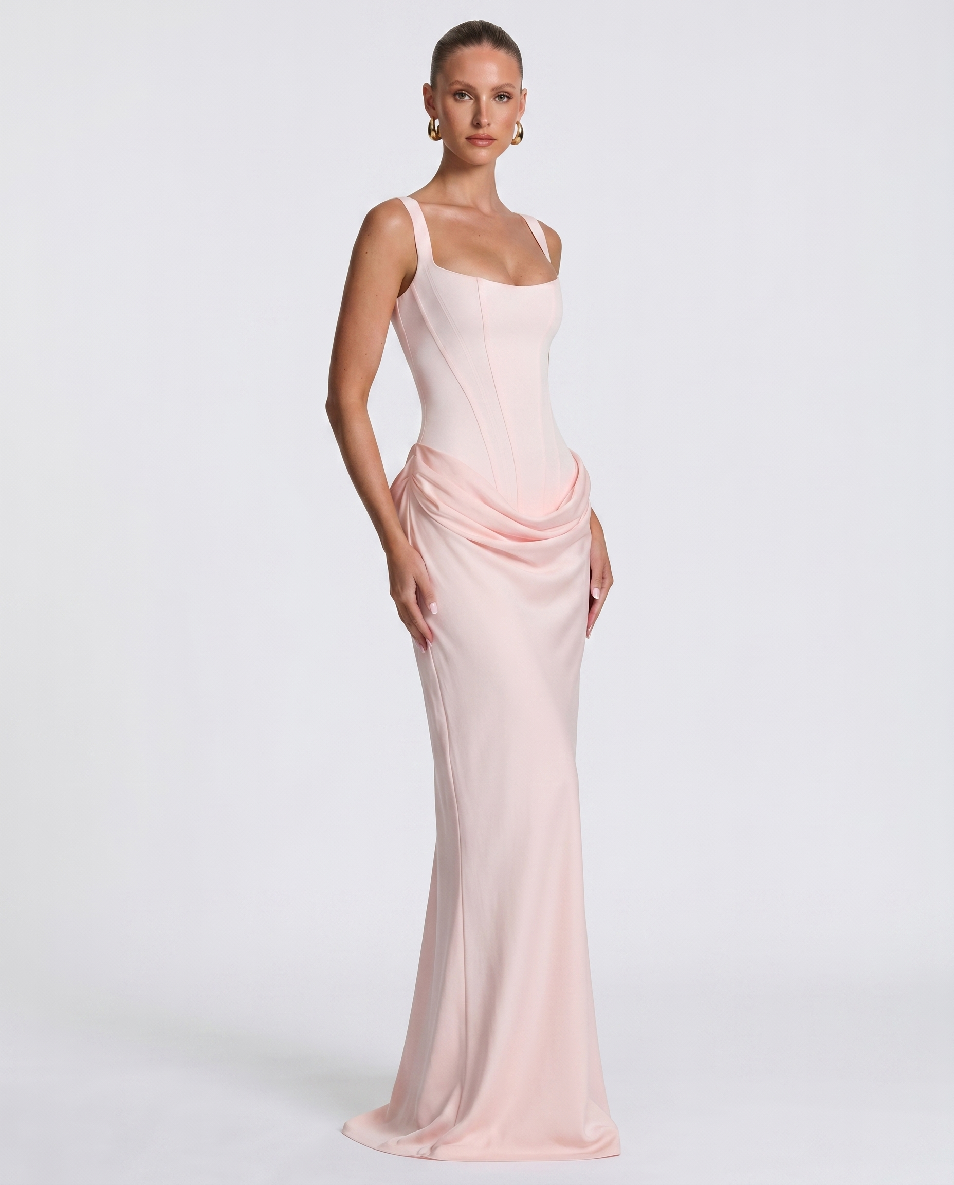Elyndoria - Women's Elegant Satin Hourglass-Fit Maxi Dress