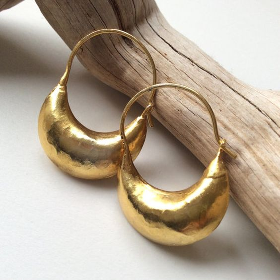 Vintage Gold Basket Earrings 