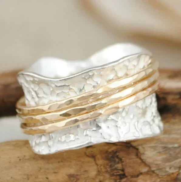 Vintage Spinner Ring in Gold and Silver 
