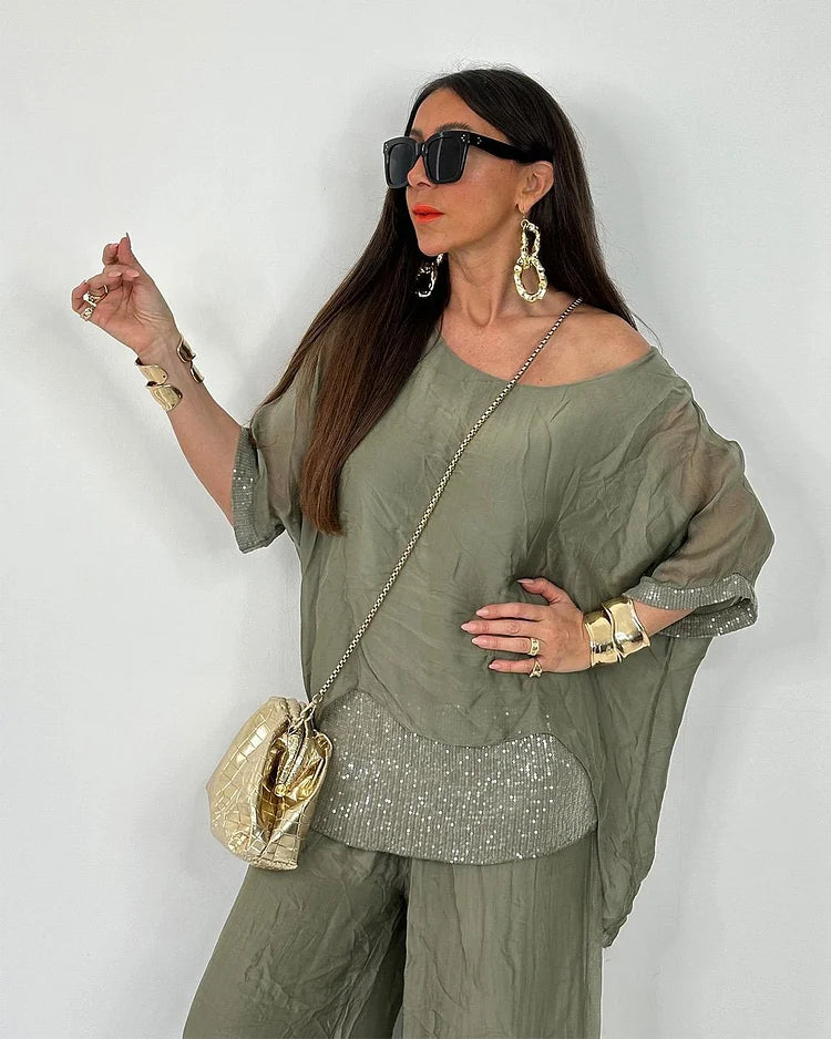 Aurélie - Chic Two-Piece Summer Set - Flowing Elegance and Lightweight Comfort