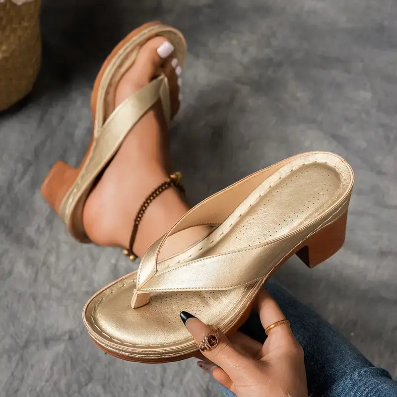 Fynavelle - Women's comfortable heel sandals with a stylish ergonomic sole