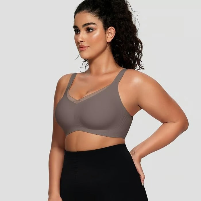Kaelina Women's Crisscross V-Neck Wireless Mesh Bra