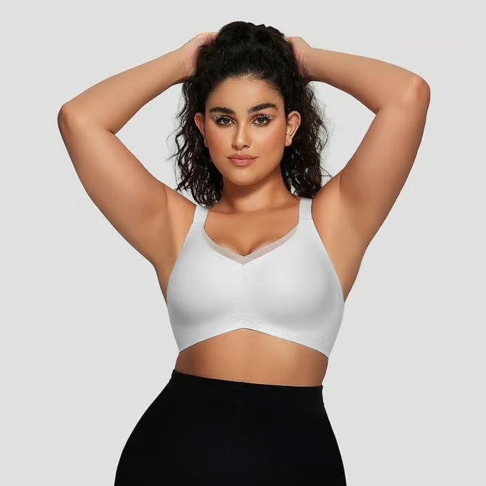 Kaelina Women's Crisscross V-Neck Wireless Mesh Bra