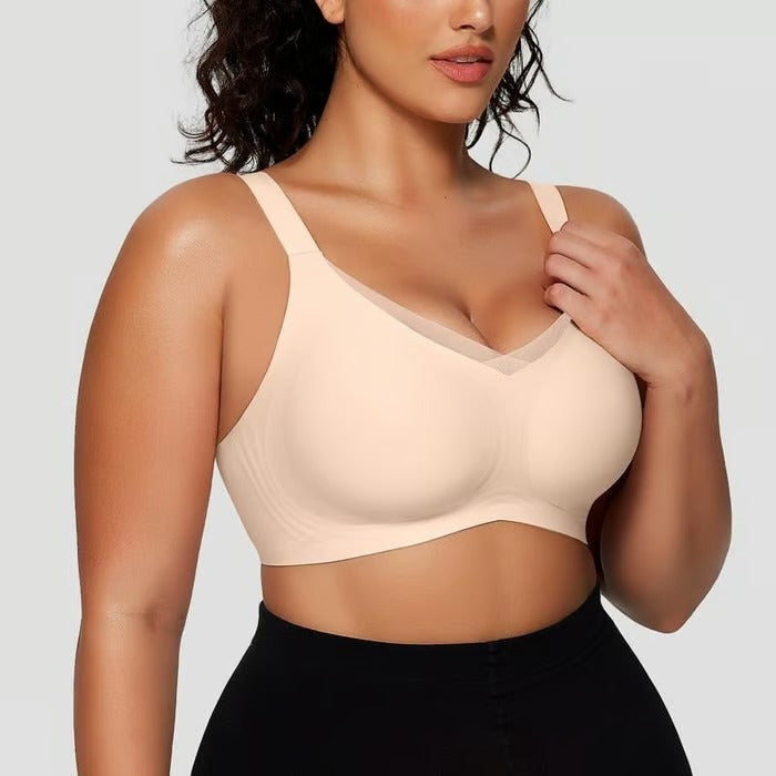 Kaelina Women's Crisscross V-Neck Wireless Mesh Bra