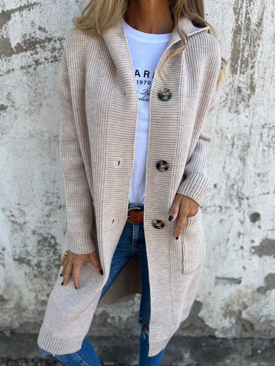 Ursule - Elegant Long Knitted Cardigan
