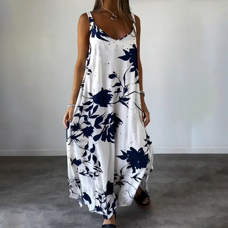 Celestia - Women's Sleeveless Floral Cotton Summer Dress