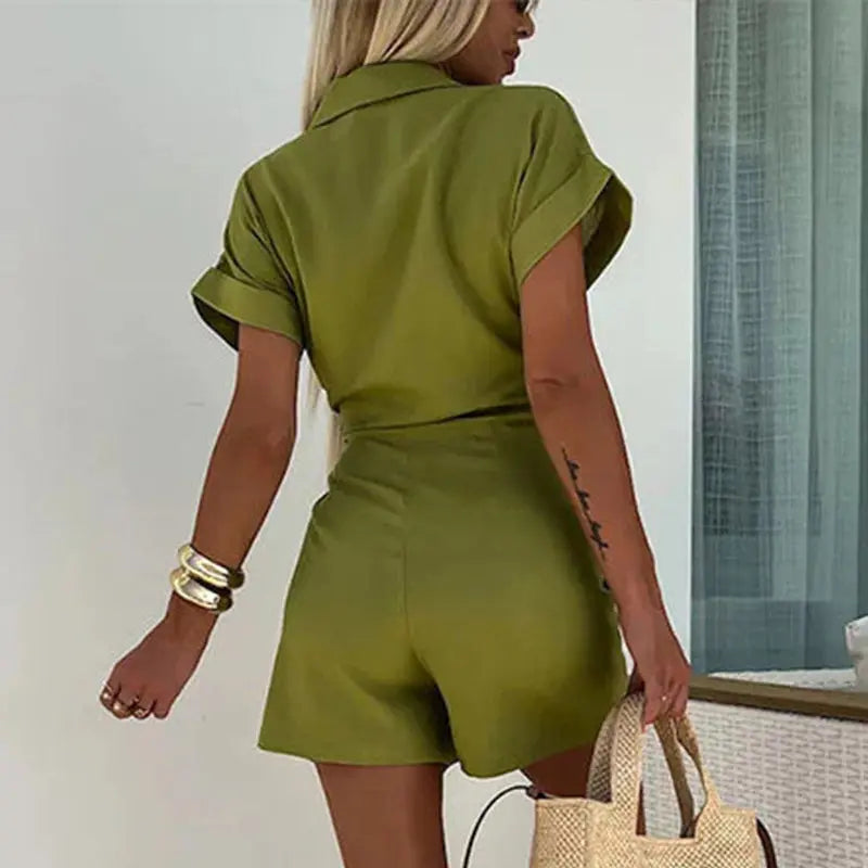 Lexa - Sexy Cotton and Linen Jumpsuit for Women