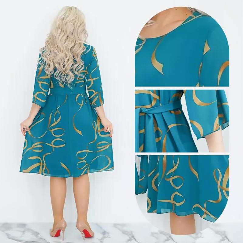Blandine - Elegant Midi Dress with Ruffled Sleeves